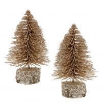 Prodotto Mini albero di Natale oro con glitter 6pz