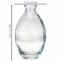 Prodotto Mini vasi bulbosi decorativi in vetro colorato blu H12cm 6 pezzi