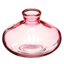 Prodotto Mini vasi in vetro a forma di bulbo piatto rosa tinto Ø9cm H6cm 6 pezzi