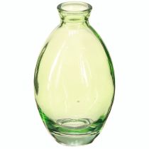 Prodotto Mini vasi in vetro a forma di bulbo, vasi in vetro colorato verde H12cm 6 pezzi