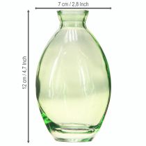 Prodotto Mini vasi in vetro a forma di bulbo, vasi in vetro colorato verde H12cm 6 pezzi