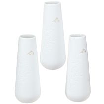Prodotto Vaso in porcellana bianco con motivo oro – Elegante vaso per fiori in set da 3 H12cm 3 pz.