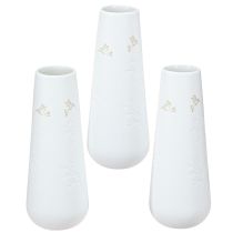 Prodotto Vaso in porcellana bianco con motivo oro – Elegante vaso per fiori in set da 3 H12cm 3 pz.