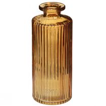 Prodotto Mini vasi in vetro arancione con decoro scanalature H13cm 6 pz