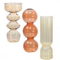 Mini Vasi Vetro Vasi Decorativi in Vetro Colorato H15.5-17cm Set di 3