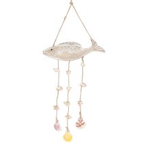 Prodotto Mobile in legno marittimo conchiglie di pesce bianco naturale L20cm 2pz
