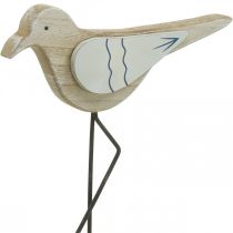 Prodotto Decorazione mare, gabbiano deco in legno, shabby chic, blu e bianco H32cm