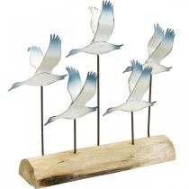 Decorazione estiva marittima, oche in volo, decorazione in metallo da posizionare H27cm L30cm