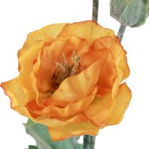 Prodotto Fiori artificiali Papavero artificiale Fiore decorativo Papavero arancione 48 cm
