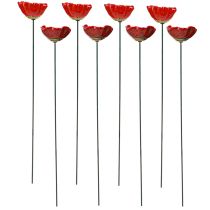Prodotto Tappo decorativo per fiori in ceramica papavero rosso papavero 5 cm 8 pz