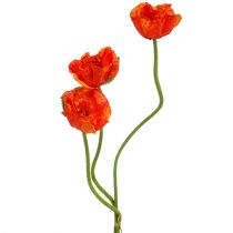 Prodotto Papaveri artificiali fiori artificiali arancioni 58 cm–74 cm 3 pezzi