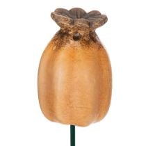 Prodotto Paletto da giardino con baccello di semi di papavero - elemento decorativo per abbellire il giardino e per progetti fai da te - 41 cm, 4 pezzi
