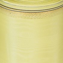 Prodotto Nastro moiré per ghirlande, 150 mm, 25 m, verde chiaro con bordo dorato, ideale per fioristi e decorazioni.