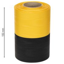 Prodotto Nastro per ghirlanda in moiré 150 mm giallo-nero - nastro da lutto, fascia, decorazione, nastro per club - rotolo da 25 m