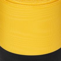 Prodotto Nastro per ghirlanda in moiré 150 mm giallo-nero - nastro da lutto, fascia, decorazione, nastro per club - rotolo da 25 m
