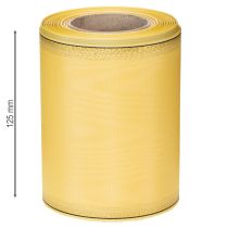 Prodotto Nastro per ghirlanda in moiré, giallo con bordo dorato, 125 mm x 25 m - Nastro da lutto di alta qualità, nastro decorativo, nastro per fiocchi