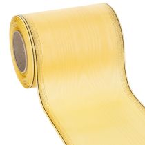 Prodotto Nastro per ghirlanda in moiré, giallo con bordo dorato, 125 mm x 25 m - Nastro da lutto di alta qualità, nastro decorativo, nastro per fiocchi