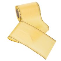 Prodotto Nastro per ghirlanda in moiré, giallo con bordo dorato, 125 mm x 25 m - Nastro da lutto di alta qualità, nastro decorativo, nastro per fiocchi