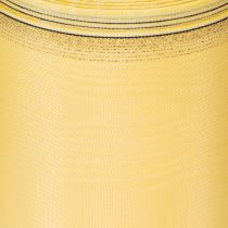 Prodotto Nastro per ghirlanda in moiré, giallo con bordo dorato, nastro decorativo floreale, acetato/poliestere, 150 mm x 25 m