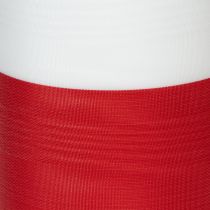 Prodotto Nastro per ghirlanda moiré, nastro da lutto bianco-rosso, nastro decorativo 150 mm, nastro commemorativo con fleur da lutto, taffetà di acetato 25 m