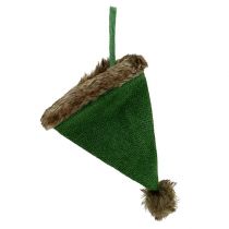 Prodotto Cappellino con bordo in pelliccia da sospendere Verde 28 cm