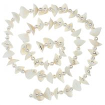 Ghirlanda di conchiglie con perle bianche 100 cm