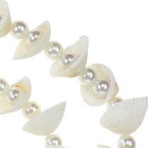 Ghirlanda di conchiglie con perle bianche 100 cm