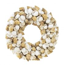 Prodotto Ghirlanda di conchiglie decorazione marittima da appendere cocco bianco naturale Ø25cm