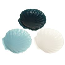 Prodotto Piatto conchiglia ciotola marittima ceramica blu bianco 14cm 3pz