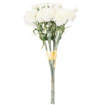 Prodotto Bouquet di garofani artificiali, fiori artificiali bianchi, decorazione, 4 mazzi