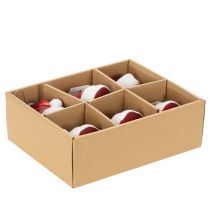 Prodotto Pallina di Natale a forma di cappello di Babbo Natale in vetro, 8 cm, 6 pezzi