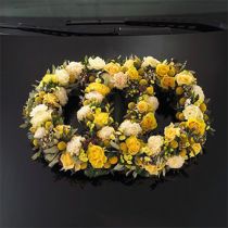 Prodotto Composizione floreale per auto in schiuma doppio anello 55×39 cm H6 cm 1 pezzo