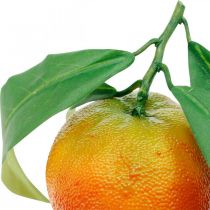 Frutti decorativi, arance con foglie, frutti artificiali H9cm Ø6,5cm 4 pezzi