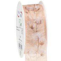 Prodotto Nastro di organza fiori di cotone nastro decorativo rosa 40mm 15m