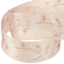 Prodotto Nastro di organza fiori di cotone nastro decorativo rosa 40mm 15m