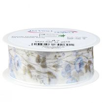 Prodotto Nastro di organza fiori nastro decorativo blu tessuto di organza 40mm 15m