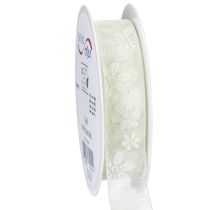 Prodotto Nastro in organza, floreale, per regali, verde, 25 mm, 18 m