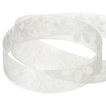 Prodotto Nastro in organza, floreale, per regali, verde, 25 mm, 18 m