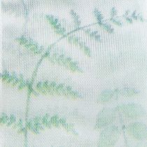Prodotto Nastro in organza, nastro in chiffon, rami con foglie, verde, 40 mm, 15 m