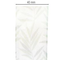 Prodotto Nastro in organza, nastro in chiffon, nastro verde con motivo floreale, 40 mm x 15 m
