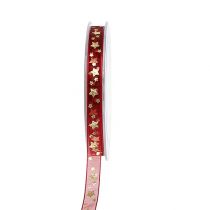 Prodotto Nastro di organza rosso scuro con stelle 15mm 20m