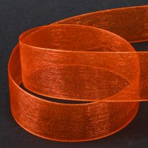 Prodotto Nastro in organza nastro regalo nastro arancione cimosa 25mm 50m