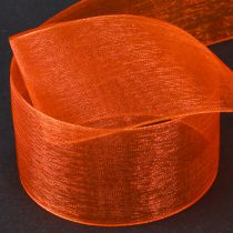 Prodotto Nastro in organza nastro regalo nastro arancione cimosa 40mm 50m