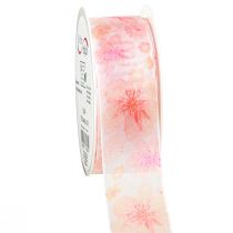 Prodotto Nastro di organza con fiori nastro regalo albicocca 40mm 15m