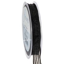 Prodotto Nastro in organza a righe, nastro regalo, nero, largo 15 mm, lungo 20 m.