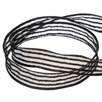 Prodotto Nastro in organza a righe, nastro regalo, nero, largo 15 mm, lungo 20 m.