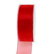 Prodotto Nastro in organza con cimosa 4cm 50m rosso