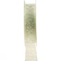 Prodotto Nastro di organza fiori regalo nastro verde 25 mm 18 m