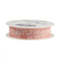 Prodotto Nastro in organza con fiori regalo nastro rosa 25 mm 18 m