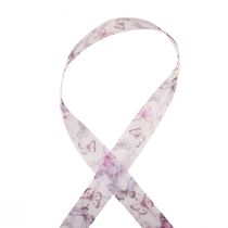 Prodotto Nastro di organza nastro di chiffon farfalle viola 40mm 18m